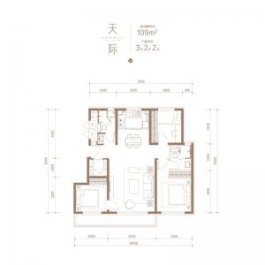 建面109㎡-3室2厅2卫