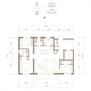 建面135㎡-3室2厅2卫